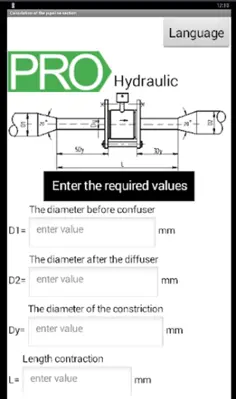 Hydraulic calculation android App screenshot 3